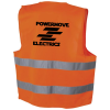 an orange vest with reflective stripes