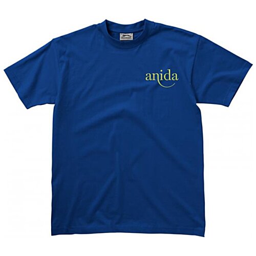 Additional Image 1 - a blue shirt with yellow writing