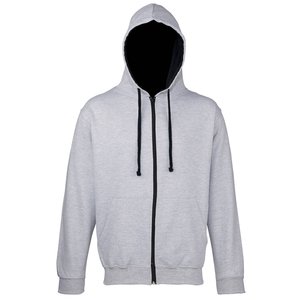 Additional Image 3 - a white hoodie with a black zipper