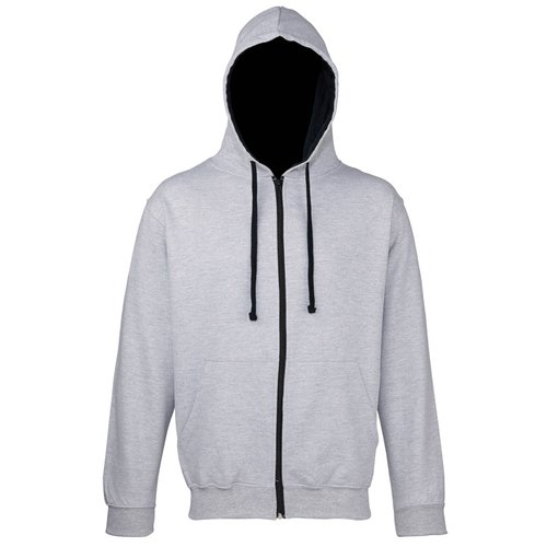 Additional Image 3 - a white hoodie with a black zipper
