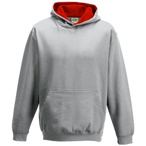Additional Image 6 - a grey sweatshirt with a red lining