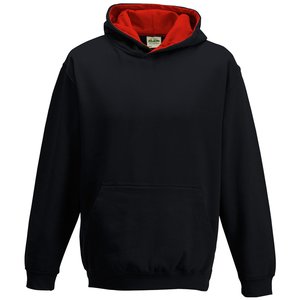 Additional Image 8 - a black sweatshirt with a red lining