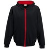 View Image 2 of 7 of DISC AWDis Kid's Varsity Zipped Hoodie - Embroidered