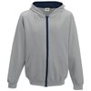 View Image 3 of 7 of AWDis Kid's Varsity Zipped Hoodie - Embroidered