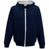 View Image 4 of 7 of DISC AWDis Kid's Varsity Zipped Hoodie - Embroidered