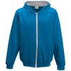 View Image 5 of 7 of DISC AWDis Kid's Varsity Zipped Hoodie - Embroidered