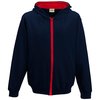 View Image 6 of 7 of AWDis Kid's Varsity Zipped Hoodie - Embroidered