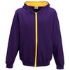 View Image 7 of 7 of DISC AWDis Kid's Varsity Zipped Hoodie - Embroidered