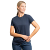 a woman in a black shirt
