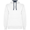 a white hoodie with a black drawstring