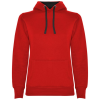 a red sweatshirt with a black string