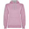 a pink hoodie with a grey hood