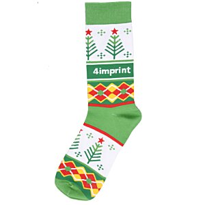 Additional Image 1 - a green and white sock