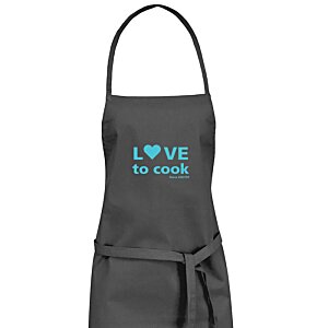 Additional Image 3 - a black apron with blue text