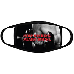 Additional Image 3 - a black and white mask with red text