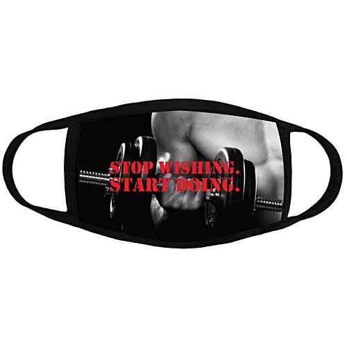 Additional Image 3 - a black and white mask with red text