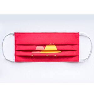 Additional Image 7 - a red face mask with a yellow design