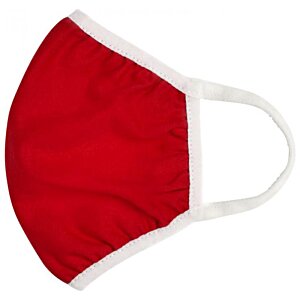 Additional Image 1 - a red face mask with white trim
