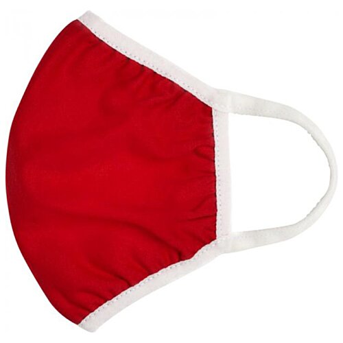 Additional Image 1 - a red face mask with white trim