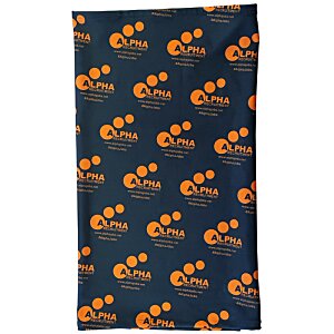 Additional Image 3 - a blue towel with orange design
