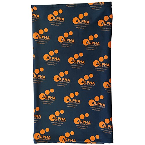 Additional Image 3 - a blue towel with orange design