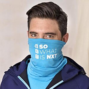 Additional Image 2 - a man wearing a blue shirt and a blue scarf over his face