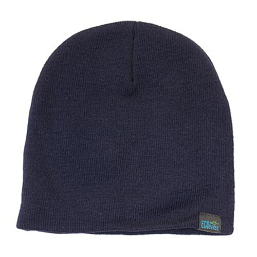 Additional Image 1 - a black beanie with a blue logo