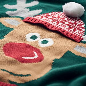 Additional Image 1 - a knitted sweater with a reindeer face