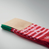 a red and green sock