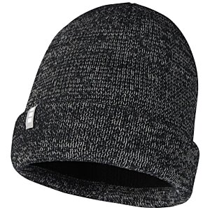 Additional Image 3 - a black knit cap with a white logo