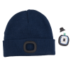 Additional Image 5 - a blue beanie with a black square buckle