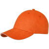 an orange baseball cap