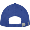 a blue hat with a white logo