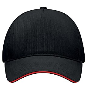 Additional Image 8 - a black hat with a red stripe