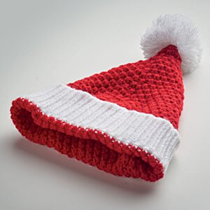 Additional Image 1 - a red and white knitted hat