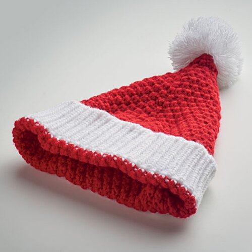 Additional Image 1 - a red and white knitted hat