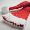 a red and white knit hat