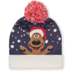 a beanie with a cartoon dog on it