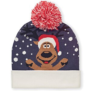 Additional Image 1 - a beanie with a cartoon dog on it
