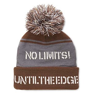 Additional Image 2 - a grey and brown beanie with white text