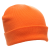 an orange beanie