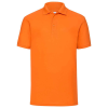 an orange polo shirt on a white background