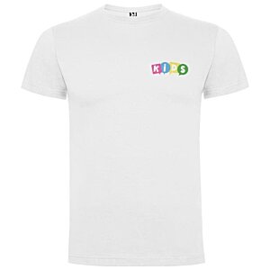 Additional Image 3 - a white t-shirt with colorful logo