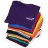 a stack of folded t-shirts