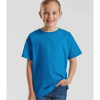 a boy in a blue shirt