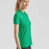 a woman in a green shirt