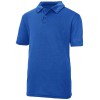 a blue polo shirt on a white background