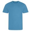 a blue t-shirt on a white background