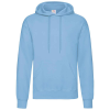 a light blue hoodie with a white background