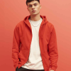 a man in a red jacket